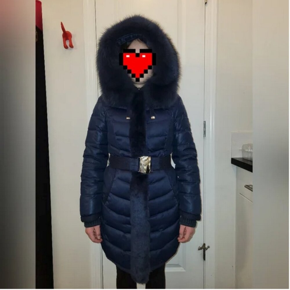 Winter coat with real fur collar size S